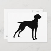 Vizsla犬のシルエット（黒） ポストカード (正面/裏面)