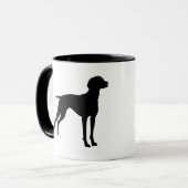 Vizsla犬のシルエット(黒) マグカップ (正面左)