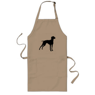 Vizsla犬のシルエット(黒) ロングエプロン