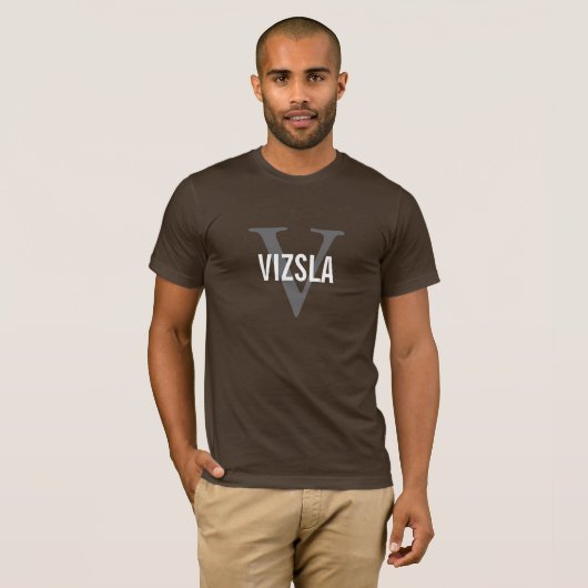 Vizsla犬の品種か愛犬家のイニシャルのワイシャツ Tシャツ (正面フル)