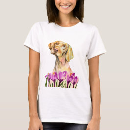 Vizsla犬の水彩画 Tシャツ