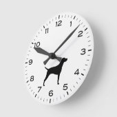 Vizsla犬はシルエットのラウンドクロックを繁殖 ラウンド壁時計 (傾斜)