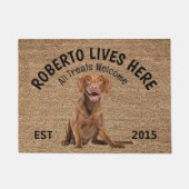 Vizsla犬パーソナライズされた愛者の姿 ドアマット (正面)