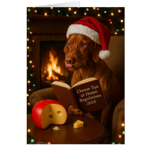 Vizsla 'Cheese Tax' Christmas card (正面)