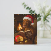Vizsla 'Cheese Tax' Christmas postcard ポストカード (スタンド正面)
