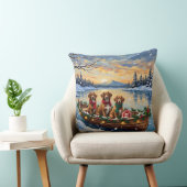 Vizsla Christmas Boat Holiday クッション (椅子)