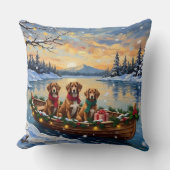 Vizsla Christmas Boat Holiday クッション (正面)