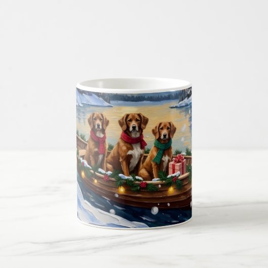 Vizsla Christmas Boat Holiday コーヒーマグカップ (中央)