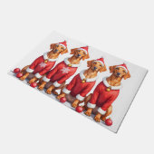 Vizsla Christmas Dress Santa Hat ドアマット (アングル)