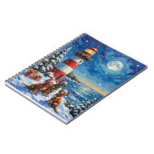 Vizsla Christmas Lighthouse Holiday ノートブック (左側)