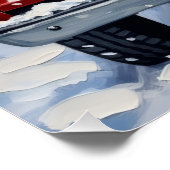 Vizsla Christmas Red Truck Holiday ポスター (コーナー)