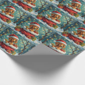 Vizsla Christmas Santa Bag Adventure ラッピングペーパー (角)