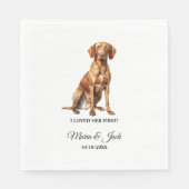 Vizsla Dog結婚's Napkins with Photo スタンダードランチョンナプキン (正面)