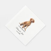 Vizsla Dog結婚's Napkins with Photo スタンダードランチョンナプキン (角)