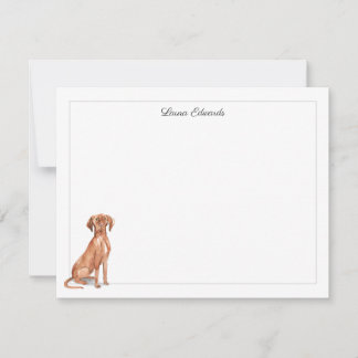 Vizsla Dog Gray Border Personalized ノートカード