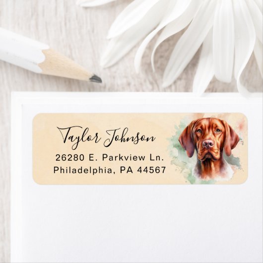 Vizsla Dog Return Address Label ラベル (インサイチュ)