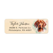 Vizsla Dog Return Address Label ラベル (正面)
