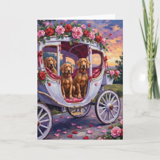 Vizsla Dog Valentine's Day カード (正面)