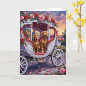 Vizsla Dog Valentine's Day カード (黄色い花)