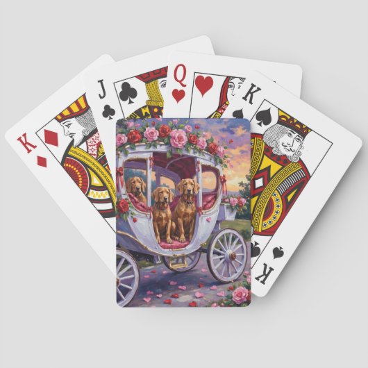 Vizsla Dog Valentine's Day トランプ (裏面)