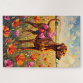 Vizsla Dog Valentine's Day Heart Lanterns ジグソーパズル (横)