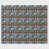 Vizsla Dogs Christmas Snow Holiday ラッピングペーパー (フラット)