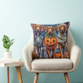 Vizsla Dogs Trick-or-Treating in Halloween Costume クッション (椅子)