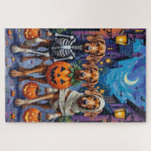 Vizsla Dogs Trick-or-Treating in Halloween Costume ジグソーパズル (横)