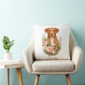 Vizsla Floral Portrait クッション (椅子)