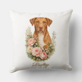 Vizsla Floral Portrait クッション (裏面)