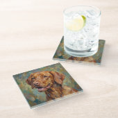 Vizsla Glass Coasters for Dog Lovers ガラスコースター (アングル)
