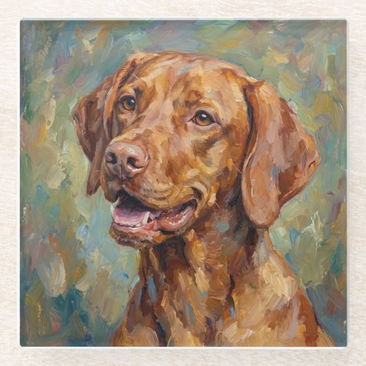 Vizsla Glass Coasters for Dog Lovers ガラスコースター (正面)