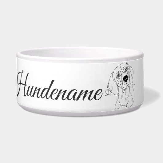 Vizsla Minimalist Line Art personalized bowl ボウル (正面)