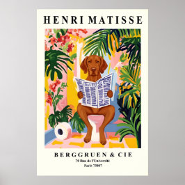 Vizsla on Toilet Wall Art - Funny Matisse Bathroom ポスター