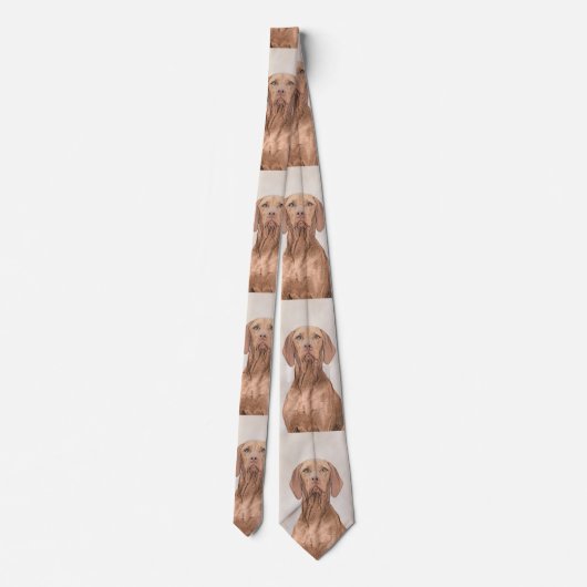 Vizsla Painting - Cute Original Dog Art ネクタイ (裏面)