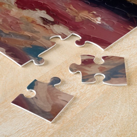 Vizsla Pointer Stance Christmas Bell Hat ジグソーパズル (側面)