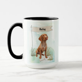 Vizsla Watercolor Personalized Dog マグカップ