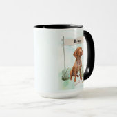 Vizsla Watercolor Personalized Dog マグカップ (正面右)