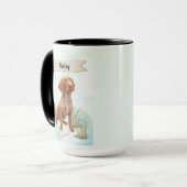 Vizsla Watercolor Personalized Dog マグカップ (正面左)