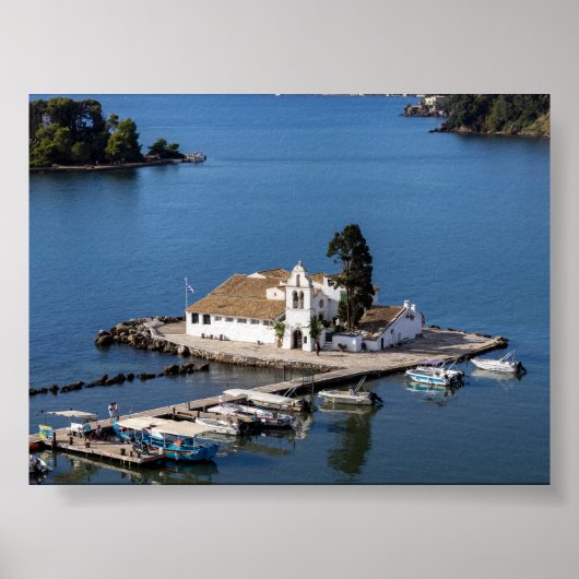Vlacherna Monastery in Corfu ポスター (正面)