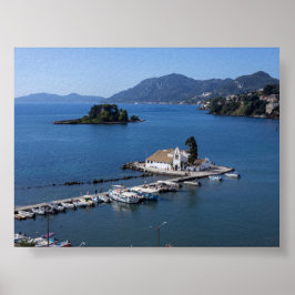 Vlacherna Monastery in Corfu ポスター