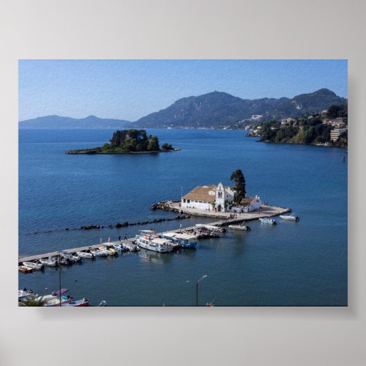 Vlacherna Monastery in Corfu ポスター (正面)