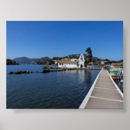 Vlacherna Monastery in Corfu ポスター