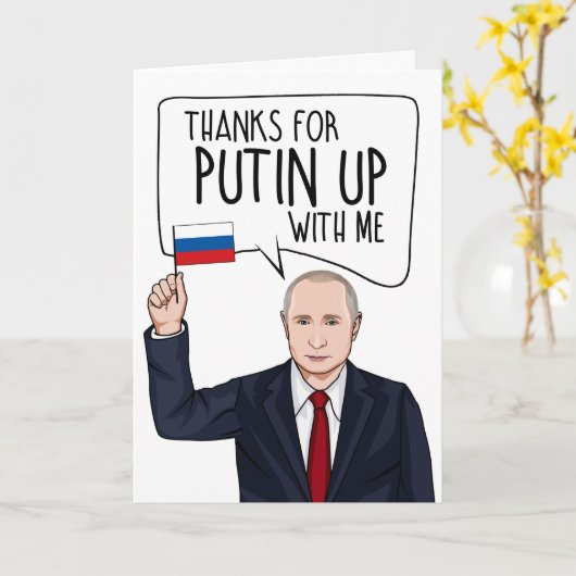 VLADIMIR PUTIN：私感謝していと一緒にプーチンのために カード (黄色い花)