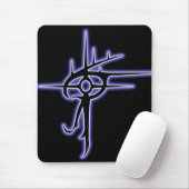 Vlaxiaの黒の白熱［赤熱］光を放つな目 マウスパッド (マウス)