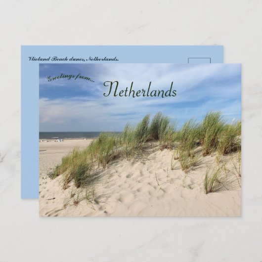 Vlieland Beach Dunes Netherlands ポストカード (正面/裏面)
