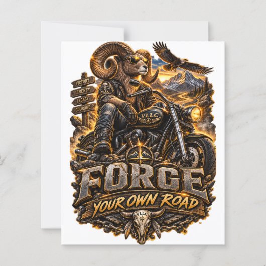 VLLC Forge Your Own Road Motorcycle Biker Skeleton (正面)