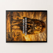 VLLC Lion Vs Wolf Motivational Quote Lion King Wal ジグソーパズル (横)