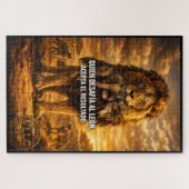 VLLC Lion Vs Wolf Motivational Quote Lion King Wal ジグソーパズル (横)