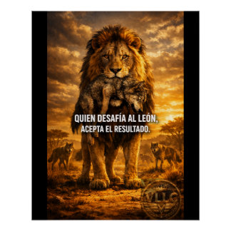 VLLC Lion Vs Wolf Motivational Quote Lion King Wal ポスター